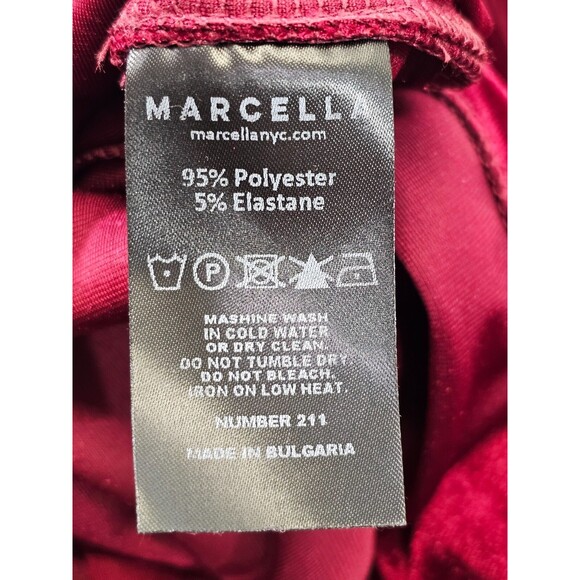 MDS Women's M Marcella Manhattan Velvet Slit Gown Burgundy One Shoulder Dress - Picture 7 of 7